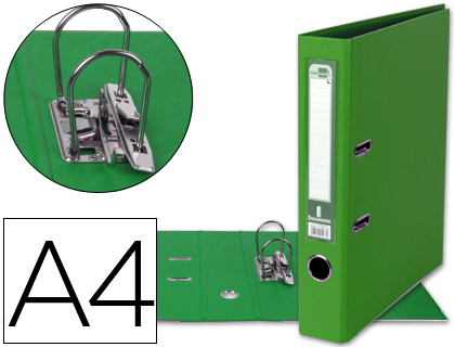LIDERPAPEL - ARCHIVADOR DE PALANCA A4 DOCUMENTA FORRADO PVC CON RADO LOMO 52MM VERDE COMPRESOR METALICO (Ref.AY08)