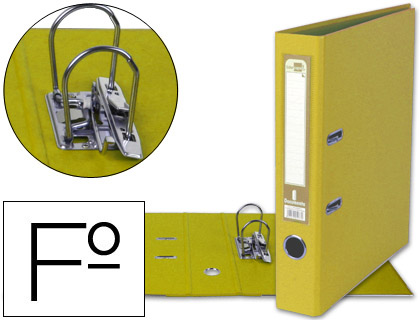 LIDERPAPEL - ARCHIVADOR DE PALANCA FOLIO DOCUMENTA FORRADO PVC CON RADO LOMO 52 MM AMARILLO COMPRESOR (Ref.AY30)