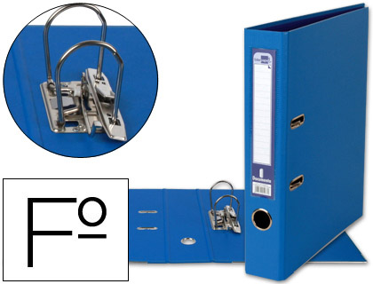 LIDERPAPEL - ARCHIVADOR DE PALANCA FOLIO DOCUMENTA FORRADO PVC CON RADO LOMO 52 MM AZUL COMPRESOR METALICO (Ref.AY31)