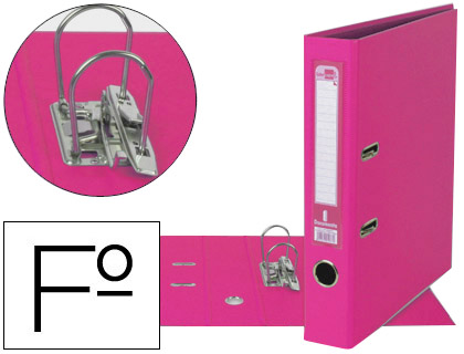LIDERPAPEL - ARCHIVADOR DE PALANCA FOLIO DOCUMENTA FORRADO PVC CON RADO LOMO 52 MM ROSA COMPRESOR METALICO (Ref.AY40)