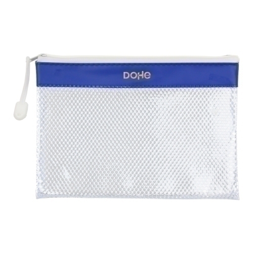 DOHE - DOSSIER SOBRE CREMALLERA A5 PVC BLANCO/AZUL (Ref.91223)