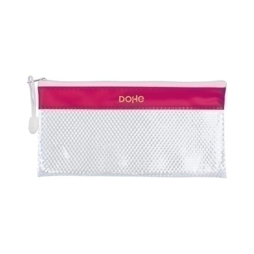 DOHE - PORTATODO CREMALLERA APAISADO PVC BLANCO/ROSA (Ref.91227)