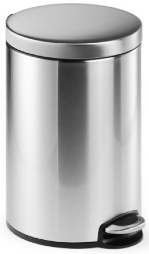 DURABLE - PAPELERA METALICA REDONDA 12 LITROS con PEDAL INOXIDABLE (Ref.3401-23)