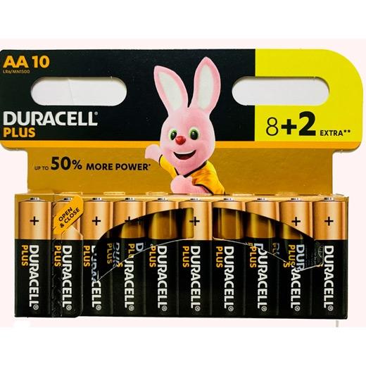 DURACELL - PILAS ALCALINAS PLUS LR06 AA 1,5V -PACK 8+2- (Ref.93378634OD)
