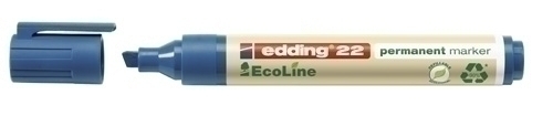 EDDING - MARCADOR PERMANENTE 22 ECOLINE BISELADO AZUL (Ref.22003)