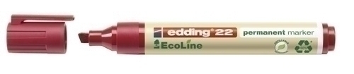 EDDING - MARCADOR PERMANENTE 22 ECOLINE BISELADO ROJO (Ref.22002)