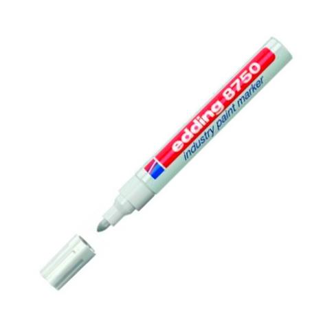 EDDING - MARCADOR PERMANENTE DE TINTA OPACA INDUSTRIAL 8750 BLANCO -10UD- (Ref.87500049)