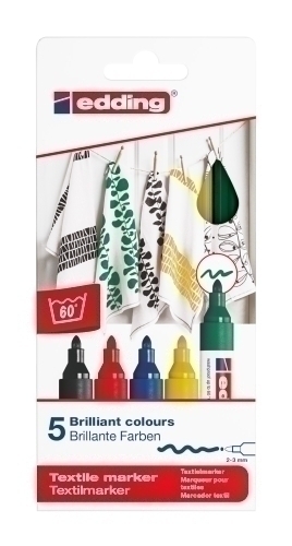 EDDING - MARCADOR TEXTIL 4500 CAJA de 5 (Ref.45005S)