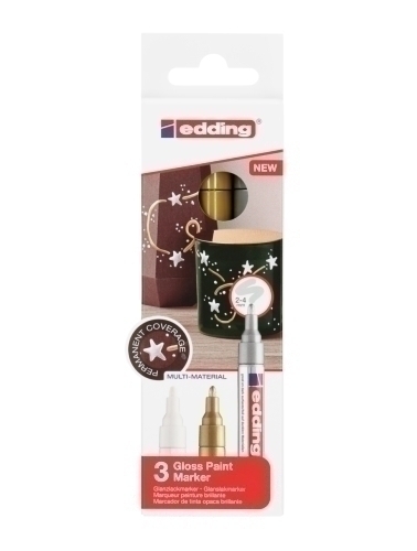EDDING - ROTUL. 750 B/3 (blanco, oro y pla (Ref.750-3-999)