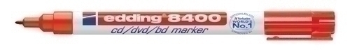 EDDING - ROTULADOR PERMANENTE 8400 para CD ROJO (Ref.840002)