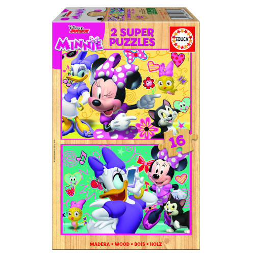 EDUCA BORRÁS - PUZZLE MADERA MINNIE HAPPY HELPERS 2X16 PIEZAS EDUCA BORRAS (Ref.17623)