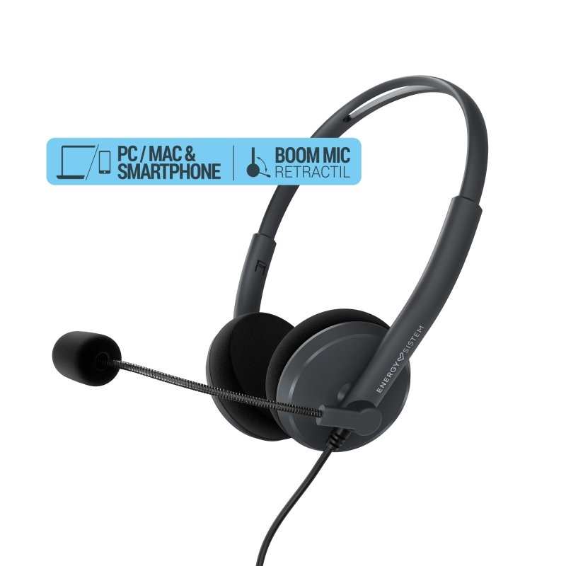 ENERGY SISTEM - ENERGY HEADSET OFFICE 2 ANTHRACITE, MICRO, BIAURAL, JACK 3.5 MM (Ref.452132)