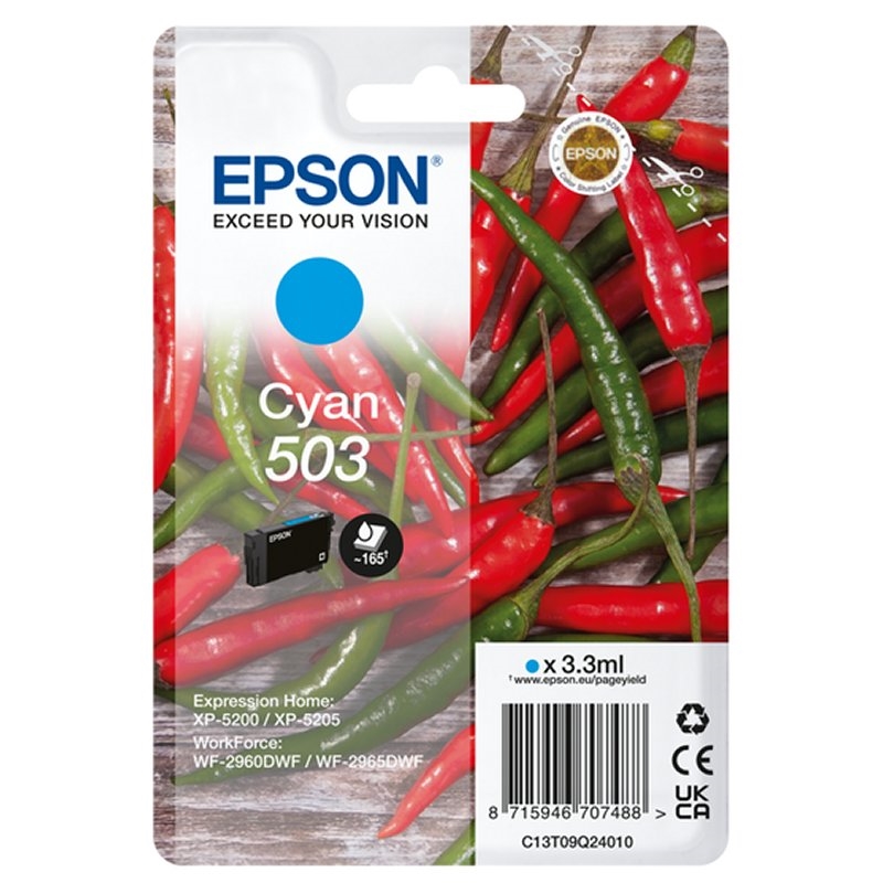 EPSON - Cartucho Cian 503 WF-2960dwf,WF-2965dwf, XP-5205 Pimiento (Ref.C13T09Q24010)