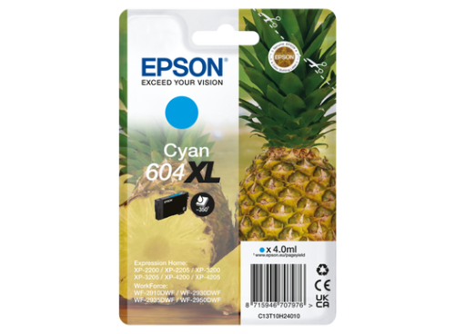 EPSON - Cartucho Cian 604XL XP-2200, WF-2910DWF Piña (Ref.C13T10H24010)