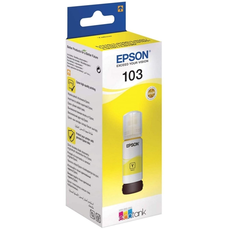 EPSON - ECOTANK TINTA AMARILLO L1100 SERIES, L3110 SERIES - Nº 103 (Ref.C13T00S44A10)