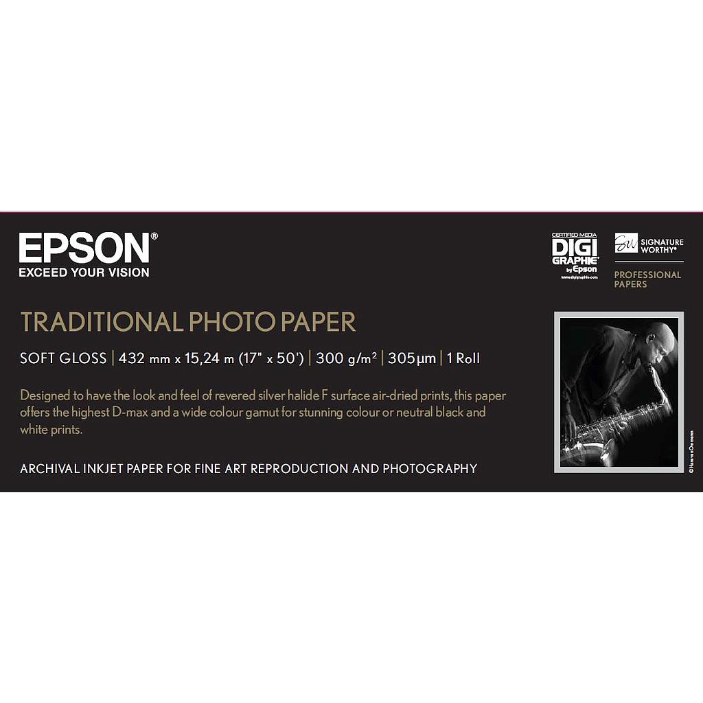 EPSON - GF papel Photo Traditional 17 x 15,2m - 300 g/m2 (Ref.C13S045054)