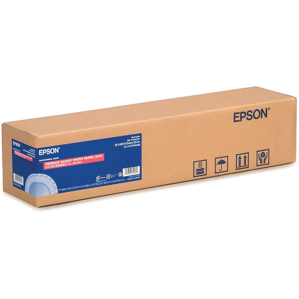 EPSON - GF Papel Premium Glossy Photo, Rollo de 24 x 30,5m. - 250 g/m2 (Ref.C13S041638)