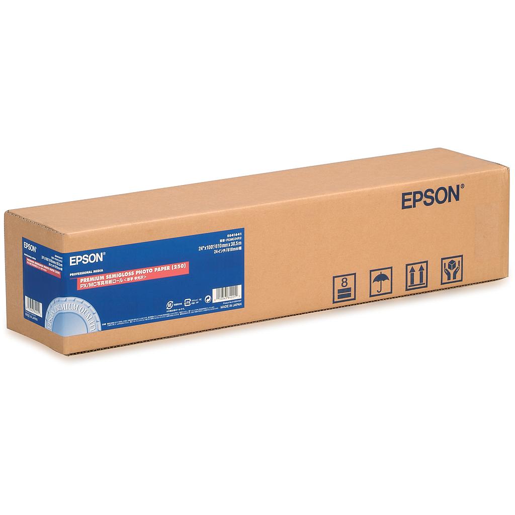 EPSON - GF Papel Premium Semigloss Photo, Rollo de 24 x 30,5m - 250g/m2 (Ref.C13S041641)