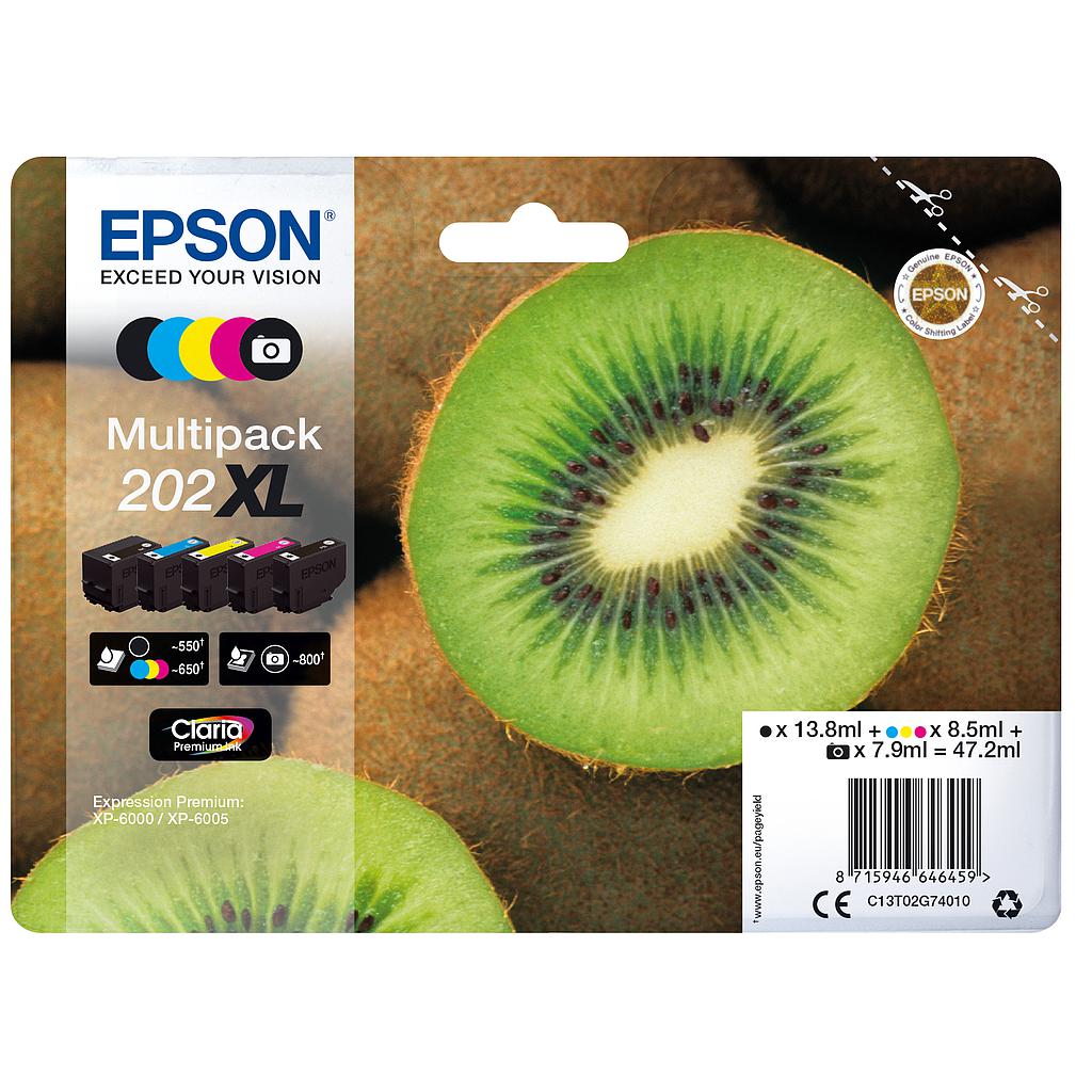 EPSON - Multipack 5-colours 202XL Claria Premium Ink con RF (Ref.C13T02G74020)