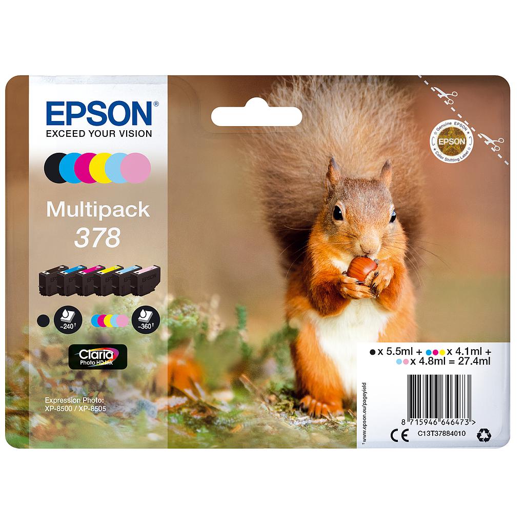 EPSON - Multipack 6-colours 378 Claria Photo HD Ink con RF (Ref.C13T37884020)