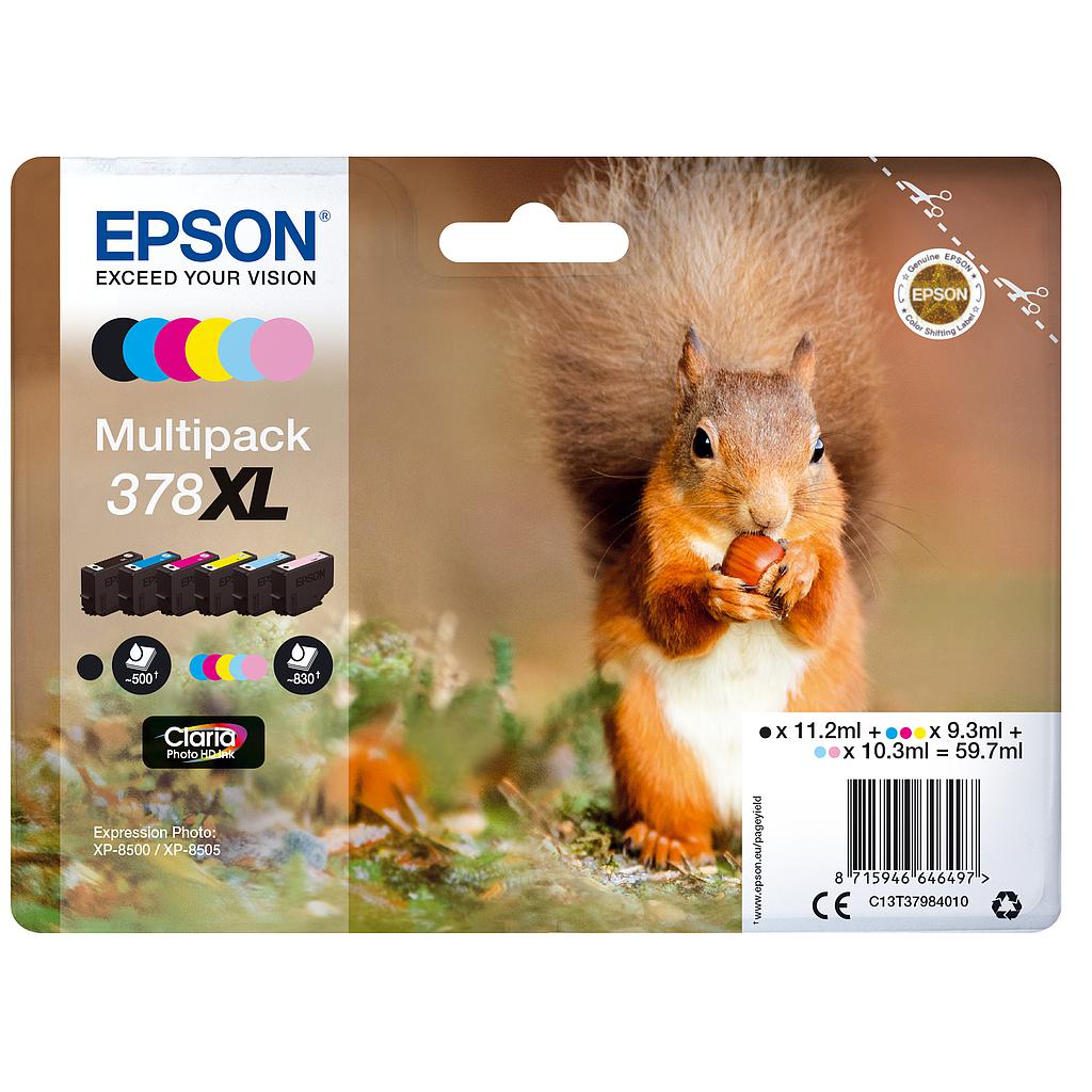 EPSON - Multipack 6-colours 378XL Claria Photo HD Ink con RF (Ref.C13T37984020)