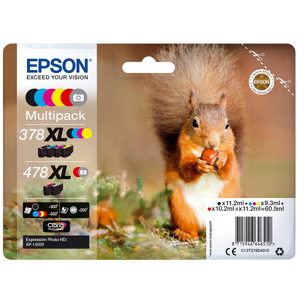 EPSON - Multipack 6-colours 478XL Claria Photo HD Ink RF+AM (Ref.C13T379D4020)