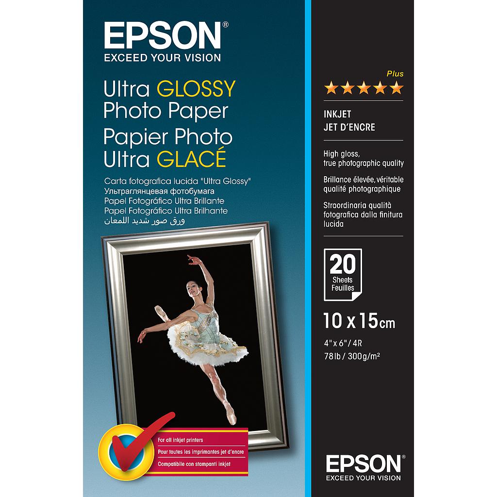 EPSON - Papel Ultra Glossy Photo Paper 10x15cm (20hojas) (Ref.C13S041926)