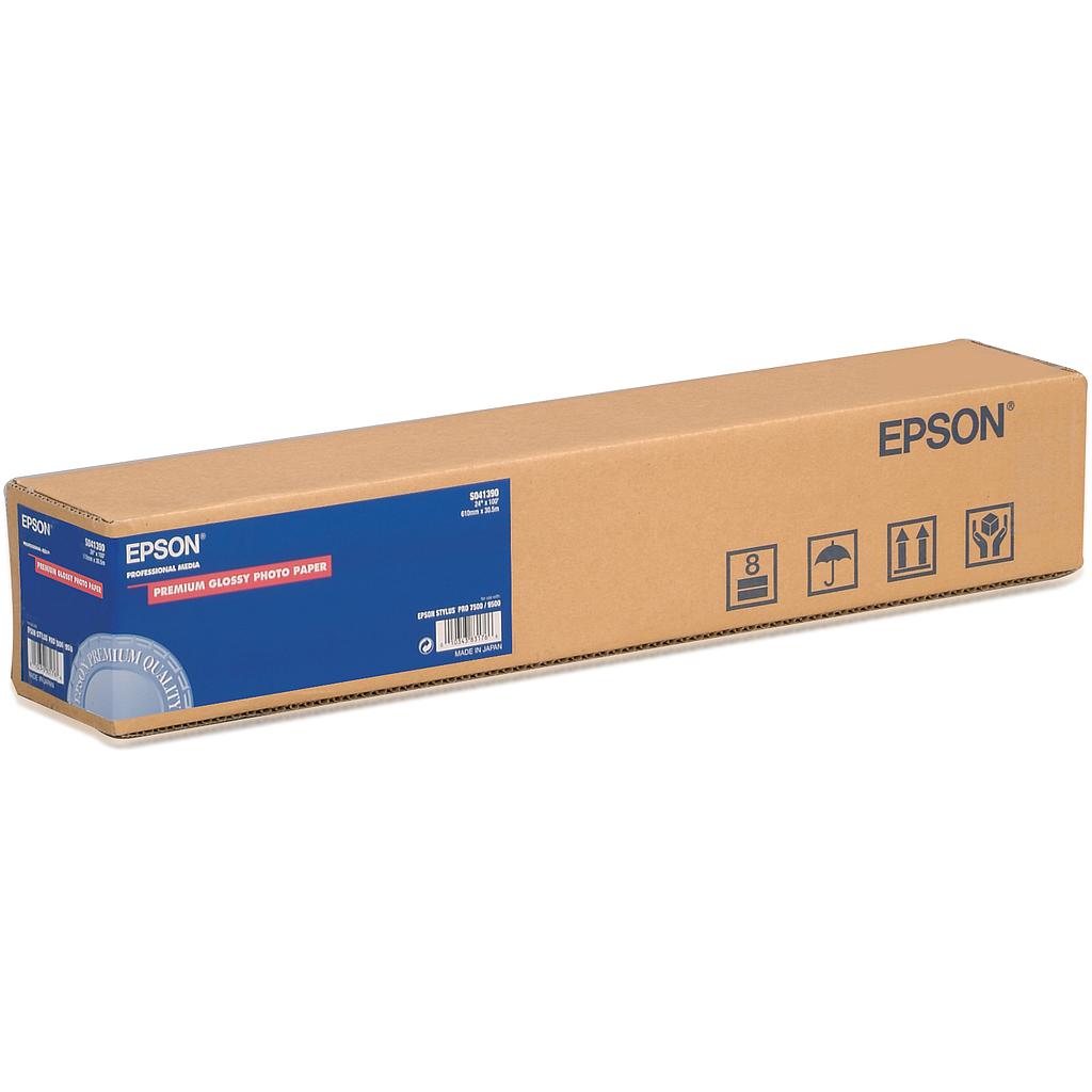 EPSON - ROLLO DE PREMIUM GLOSSY PHOTO PAPER, 24" X 30,5 M DE LONGITUD, 166 G/M² (Ref.S041390)