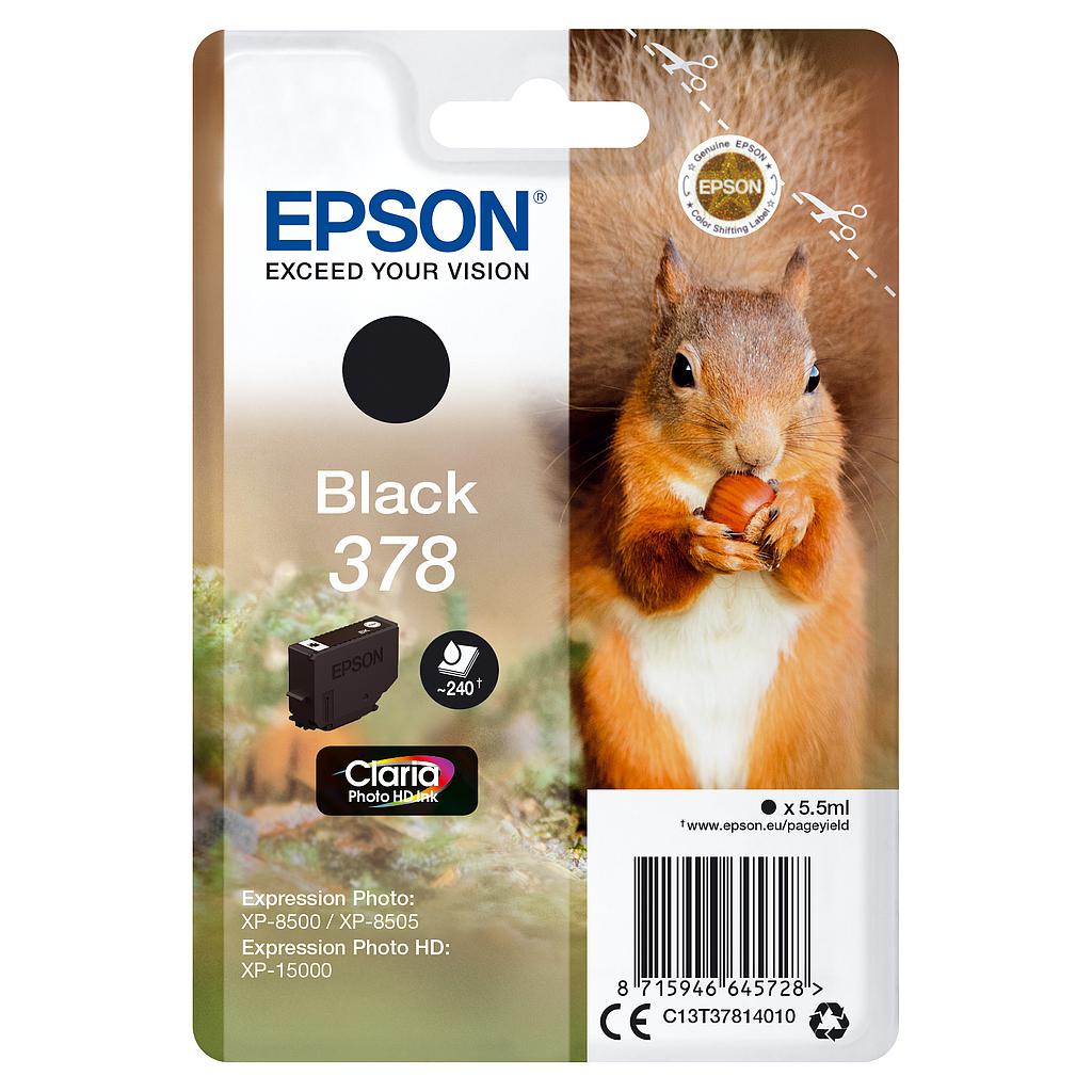 EPSON - Singlepack Black 378 Claria Photo HD Ink con RF (Ref.C13T37814020)