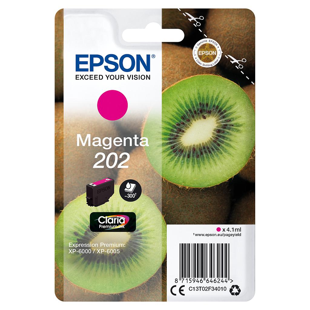 EPSON - Singlepack Magenta 202 Claria Premium Ink con RF (Ref.C13T02F34020)
