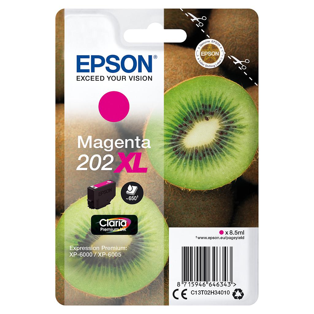 EPSON - Singlepack Magenta 202XL Claria Premium Ink con RF (Ref.C13T02H34020)