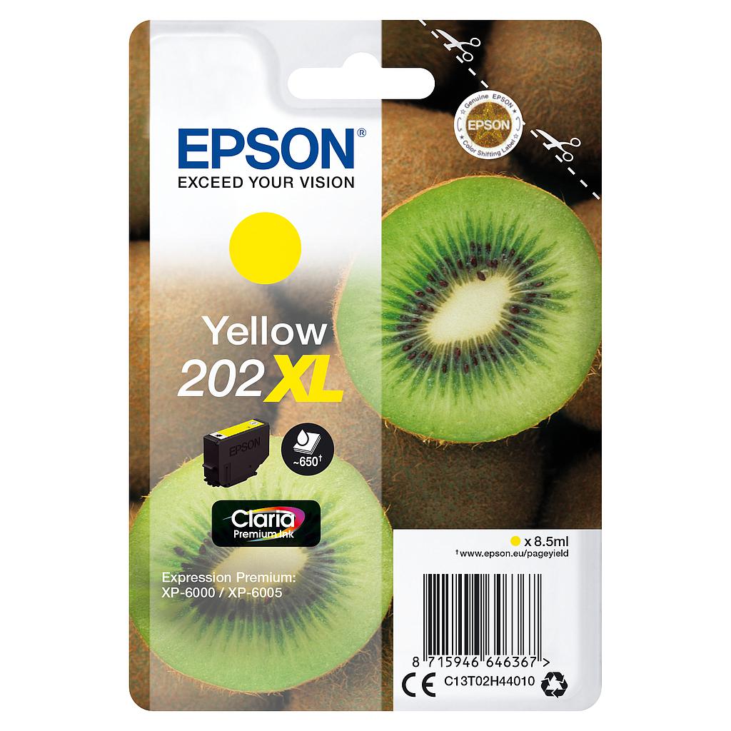 EPSON - Singlepack Yellow 202XL Claria Premium Ink con RF (Ref.C13T02H44020)