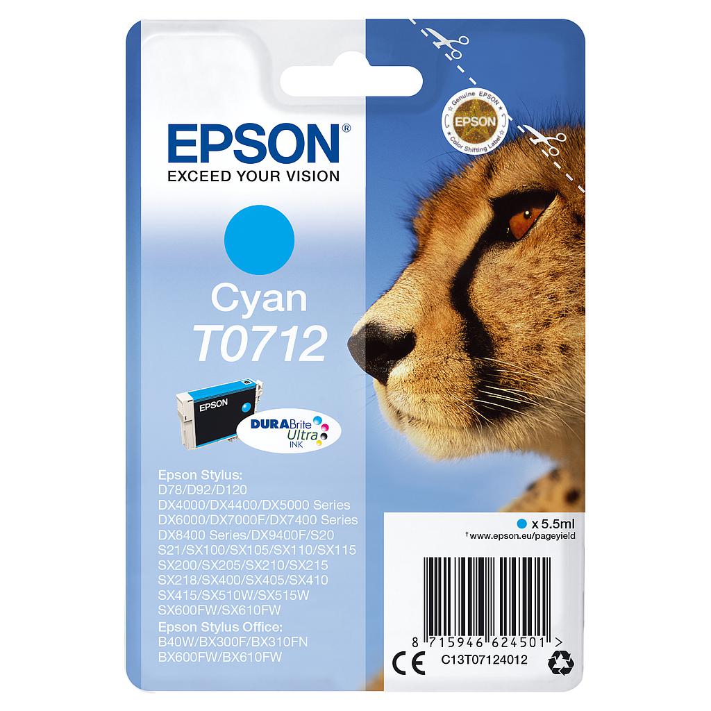EPSON - Stylus D-78/92/120/DX-4000/5000/6000/7000F Cartucho Cian (Radiofrecuencia + acoustic magnetic) (Ref.C13T07124022)