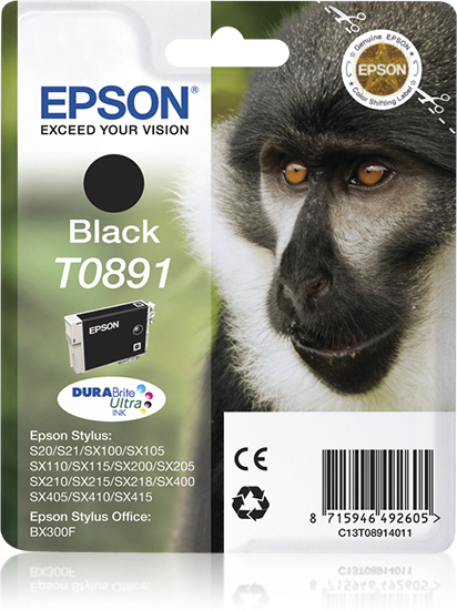 EPSON - Stylus S20/SX105/SX205/405 Cartucho Negro (Radiofrecuencia + acoustic magnetic) (Ref.C13T08914021)