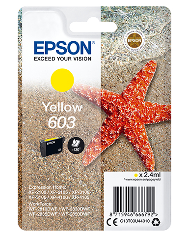 EPSON - tinta amarilla Std Estrella de mar 1 tinta 603 RF / AM Single (Ref.C13T03U44020)