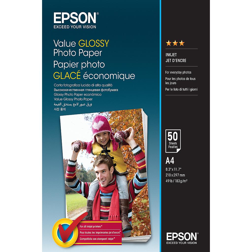 EPSON - Value Glossy Photo Paper - A4 - 50 Hojas (Ref.C13S400036)