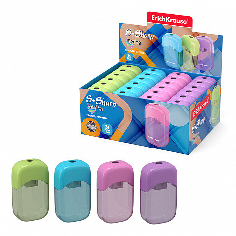 ERICH KRAUSE - Sacapuntas/Afilalapices DE PLÁSTICO S-SHARP CON DEPÓSITO, COLOR: SURTIDO (Ref.56035)