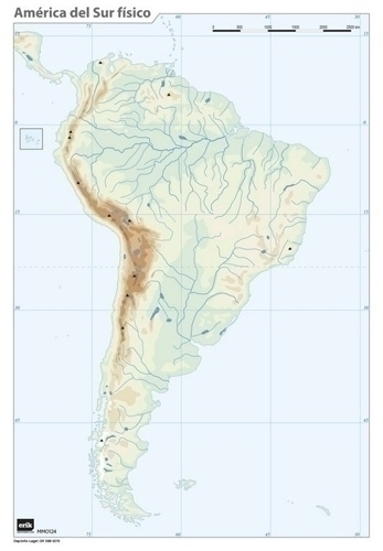 ERIK - MAPA MUDO COLOR FISICO AMERICA DEL SUR (Ref.MM0124)