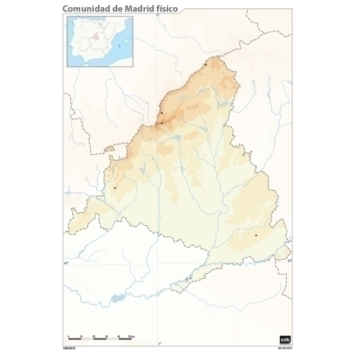 ERIK - MAPA MUDO COLOR FISICO COMUNIDAD DE MADRID (Ref.MM0143)