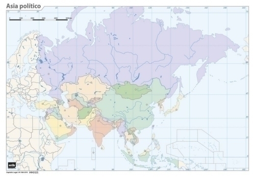 ERIK - MAPA MUDO COLOR POLITICO ASIA (Ref.MM0125)