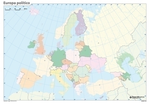 ERIK - MAPA MUDO COLOR POLITICO EUROPA (Ref.MM0103)