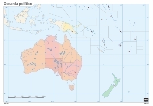ERIK - MAPA MUDO COLOR POLITICO OCEANIA (Ref.MM0137)