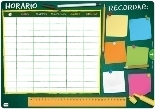 ERIK - VADE SOBREMESA ESCOLAR 35x49 HORARIO ESCOLAR (Ref.TSEH134)