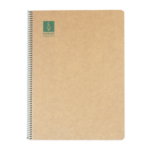 ESCOLOFI - CUADERNO ESPIRAL DIN-A4 RECICLADO FSC 50 HOJAS 80G. CUADRÍCULA 4X4 CON MARGEN.GREEN (Ref.130200104)