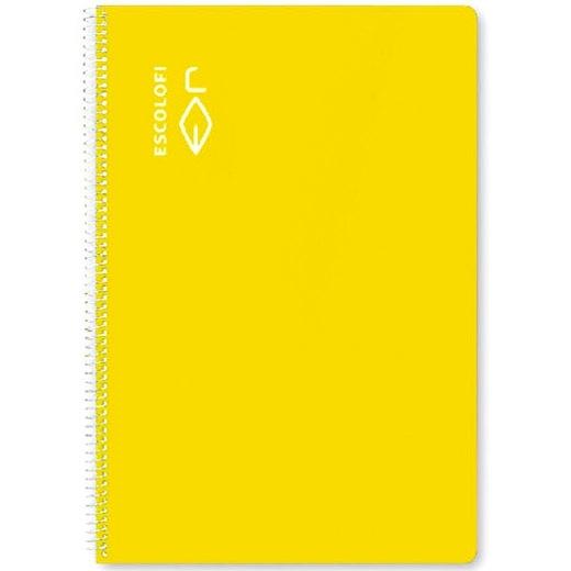 ESCOLOFI - LIBRETA ESPIRAL TAPA DURA 50H FOLIO 70GR MILIMETRADO 2X8X4 AMARILLO (Ref.180943503)