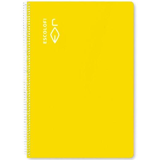ESCOLOFI - LIBRETA ESPIRAL TAPA DURA 50H FOLIO 70GR MILIMETRADO 3X3X9 CM AMARILLO -5U- (Ref.180945503)