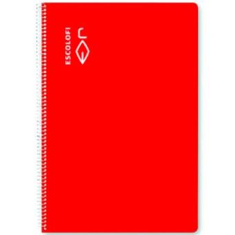 ESCOLOFI - LIBRETA ESPIRAL TAPA DURA 50H FOLIO 70GR MILIMETRADO 3X3X9 CM ROJO -5U- (Ref.180945501)