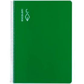 ESCOLOFI - LIBRETA ESPIRAL TAPA DURA 50H FOLIO 70GR MILIMETRADO 3X3X9 CM VERDE -5U- (Ref.180945504)