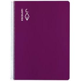 ESCOLOFI - LIBRETA ESPIRAL TAPA DURA 50H FOLIO 70GR MILIMETRADO 3X3X9 CM VIOLETA -5U- (Ref.180945506)