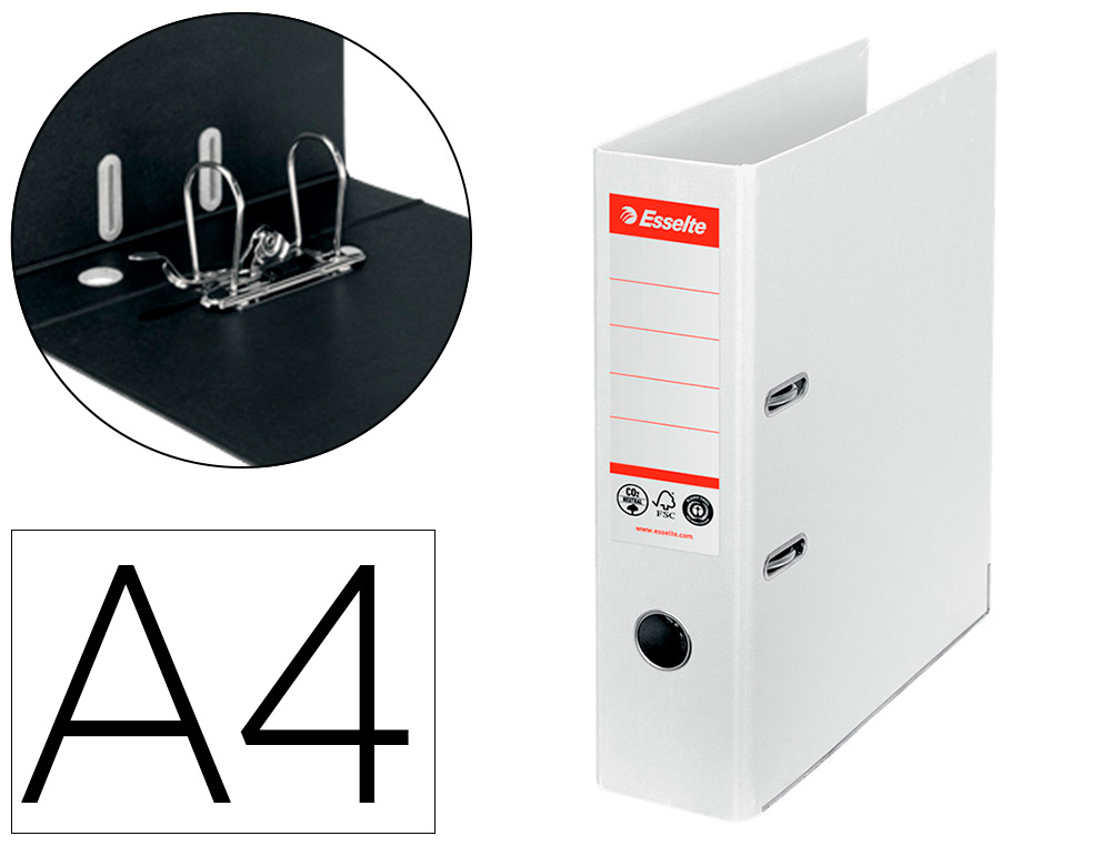 ESSELTE - ARCHIVADOR CO2 NEUTRAL Nº1 A4 LOMO 75MM BLANCO (Ref.627570)